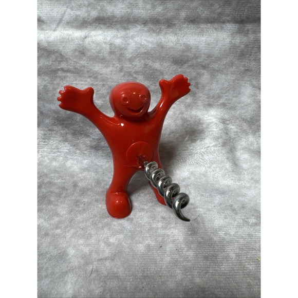 Happy Red Man Wine Corkscrew/Bottle‎ Opener, Funny Portable Barware Bachelorette - Picture 2 of 11